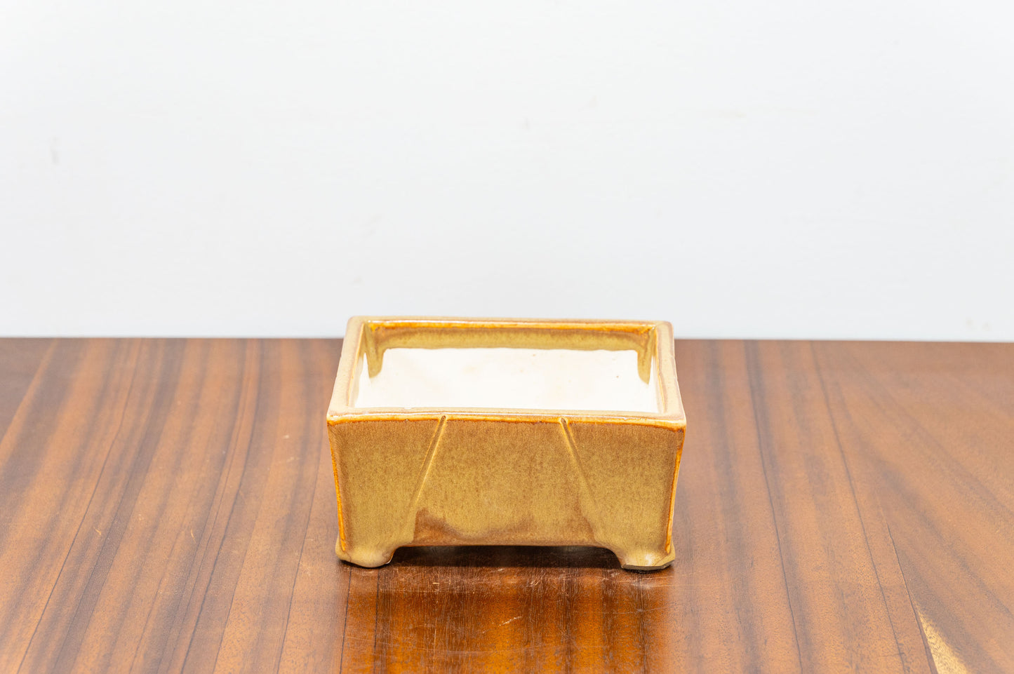 Topaz Rectangular DEEP White Stoneware Bonsai Pot 12cm