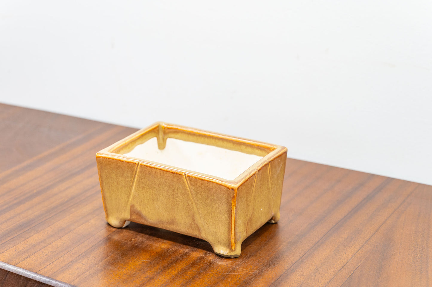 Topaz Rectangular DEEP White Stoneware Bonsai Pot 12cm