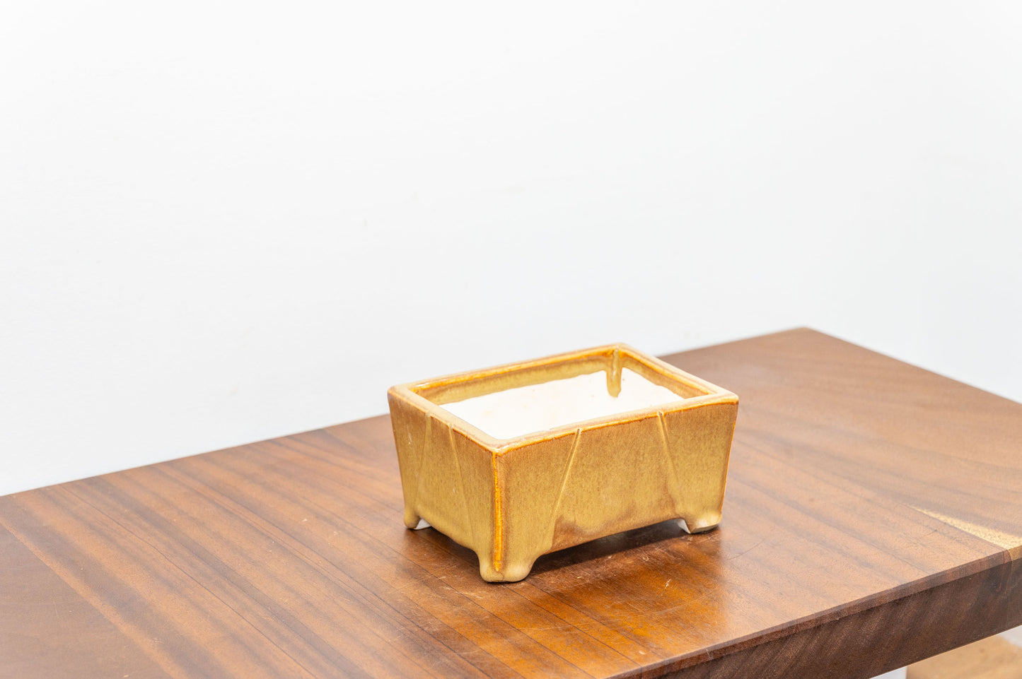 Topaz Rectangular DEEP White Stoneware Bonsai Pot 12cm