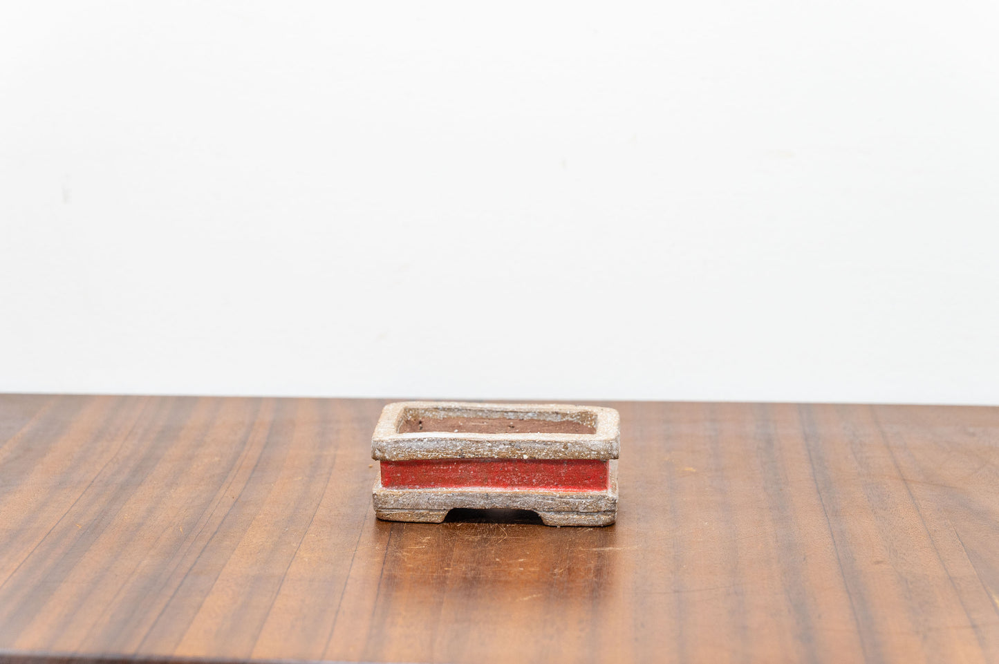 Splashed Satin - Red  Ceramic 8cm Bonsai Vessel