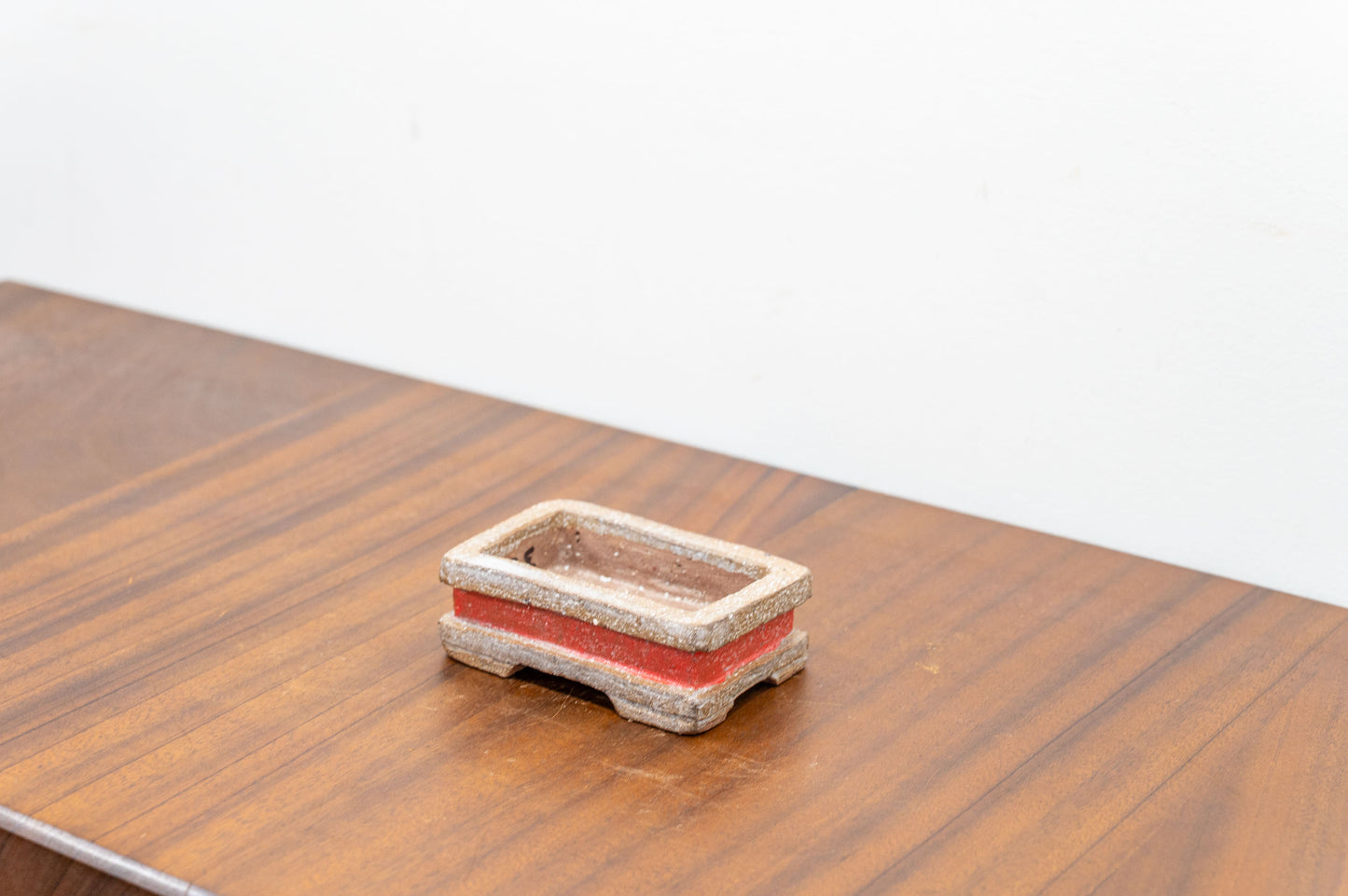 Splashed Satin - Red  Ceramic 8cm Bonsai Vessel