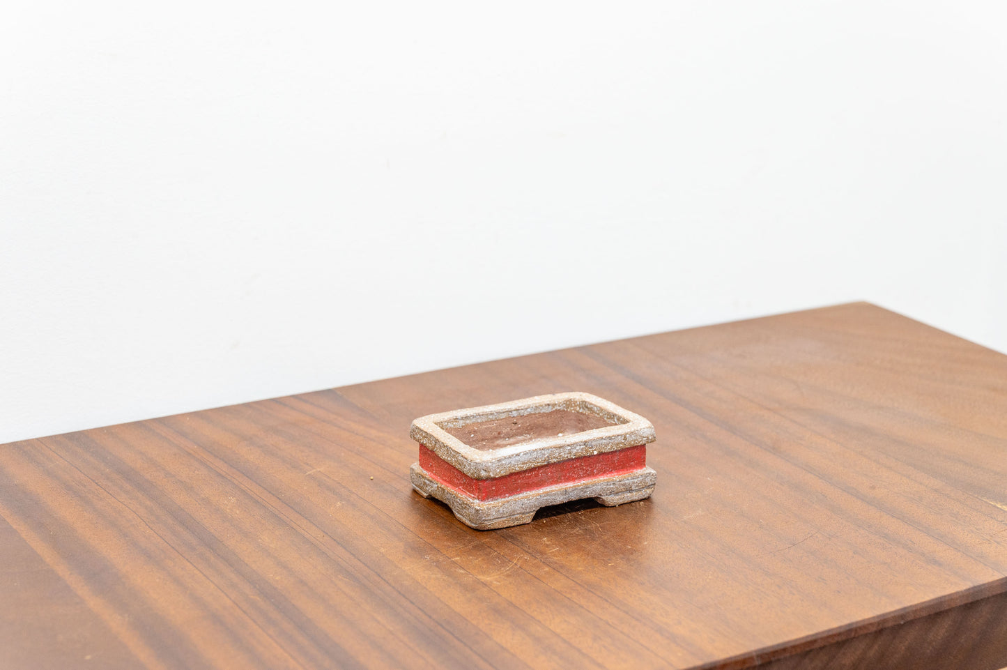 Splashed Satin - Red  Ceramic 8cm Bonsai Vessel