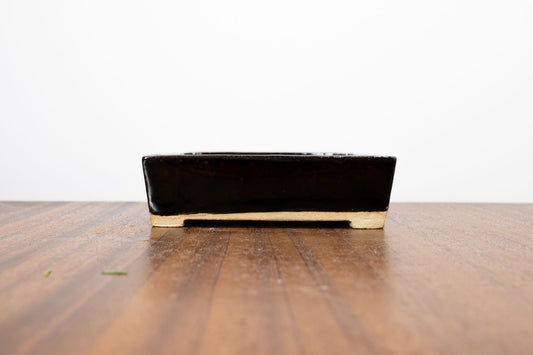 Dark Brown Rectangular Bonsai Pot 12.5cm