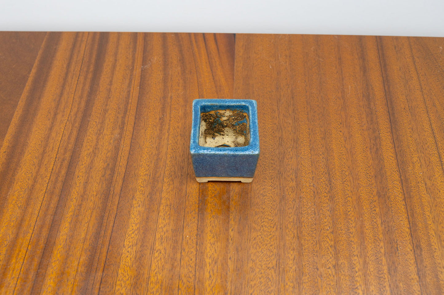 Matt Blue Mini Cascade Cube Ceramic Bonsai Pot 4.5cm