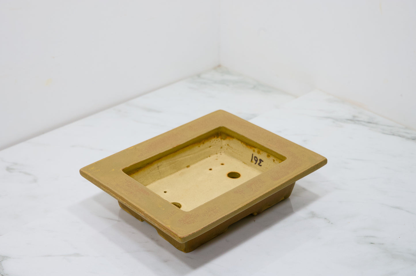 Venus Brown Shallow Rectangular Ceramic Bonsai 22cm Dish