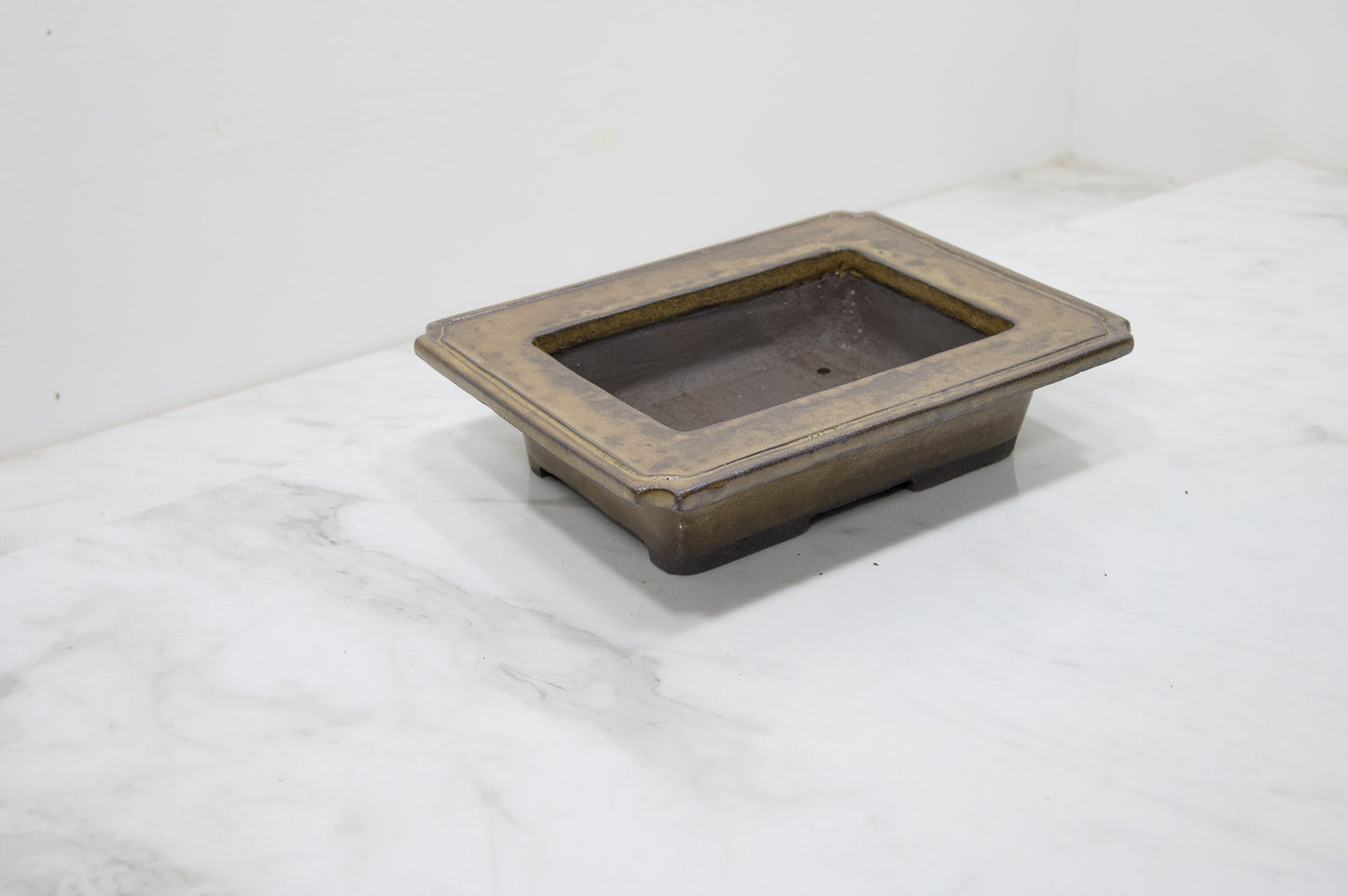Tundra Glazed Shallow Rectangular Ceramic Bonsai 20cm Dish