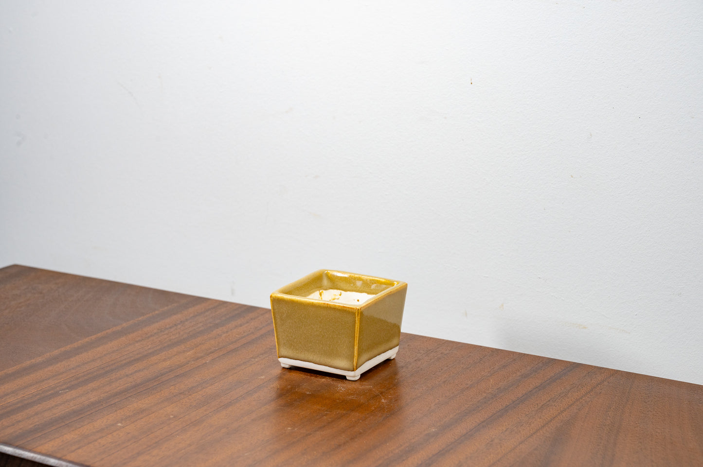 Topaz White Stoneware Cascade Bonsai Cube Pot 7cm