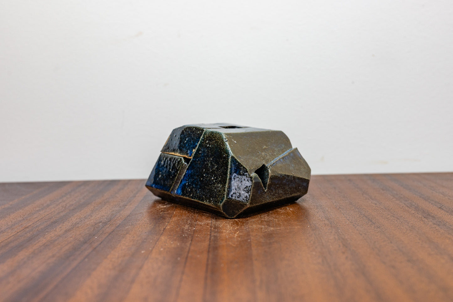 Blue Ebony CARVED Ceramic INCENSE Burner