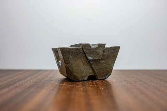 Blue / Grey CARVED Ceramic INCENSE Burner