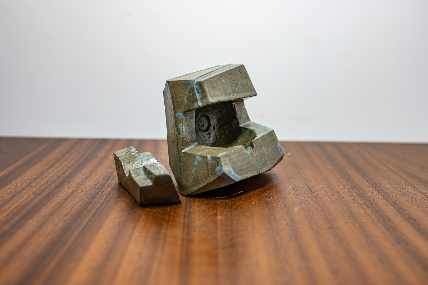 Blue / Grey CARVED Ceramic INCENSE Burner