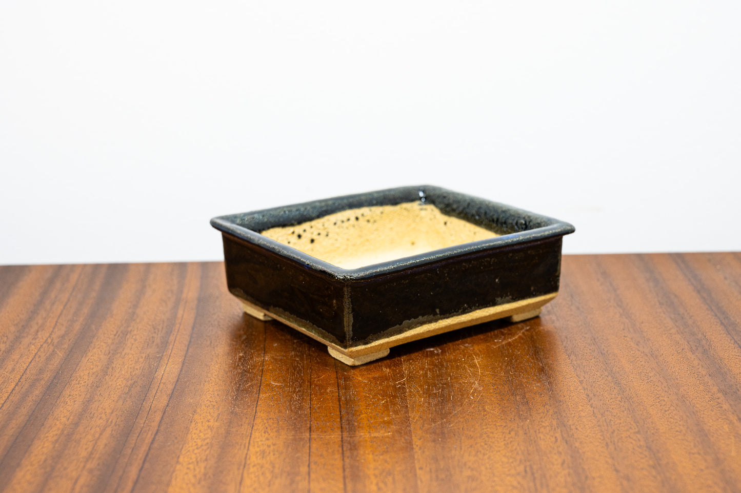 Dark Blue Opal Rectangular Bonsai Pot 11cm