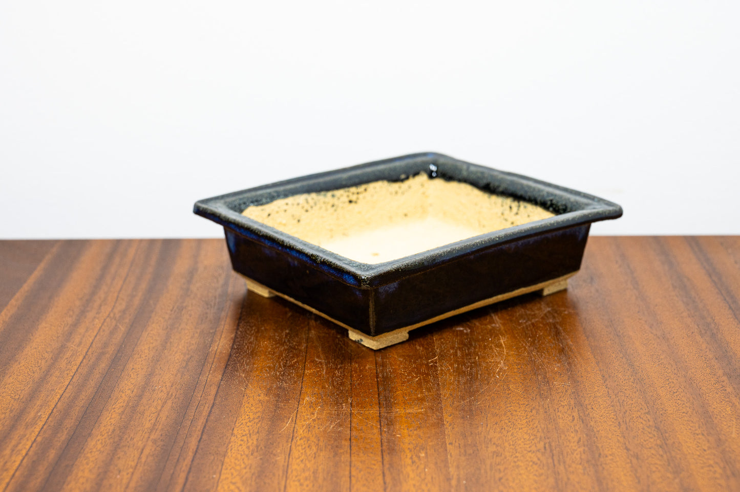 Dark Blue Opal Rectangular Bonsai Pot 14cm