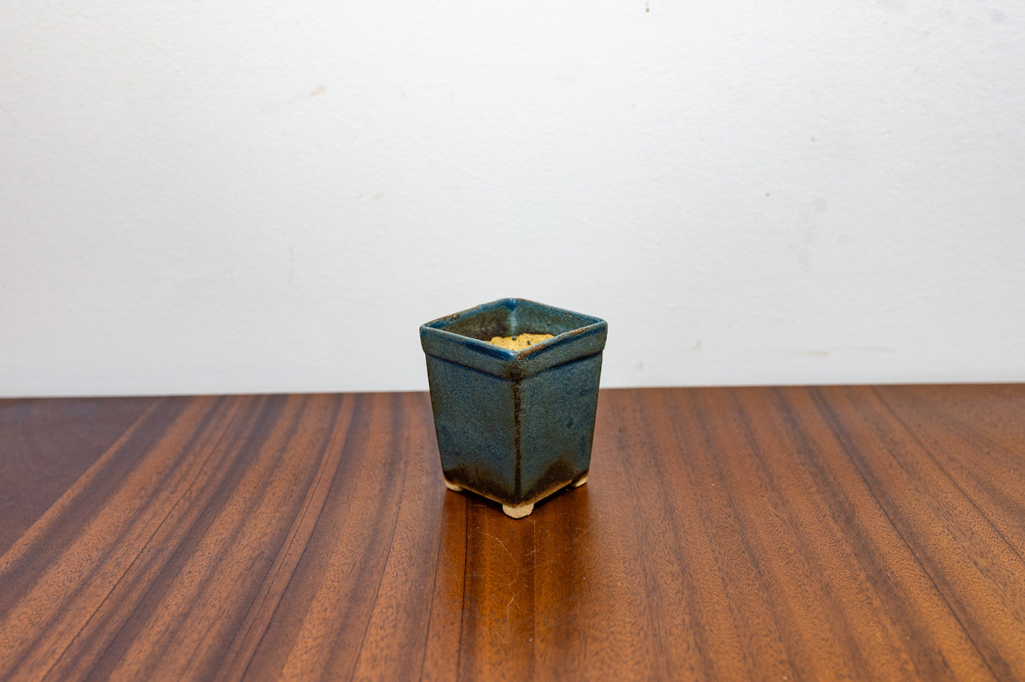 Matt Blue Mini Cascade Cube Ceramic Bonsai Pot 5cm