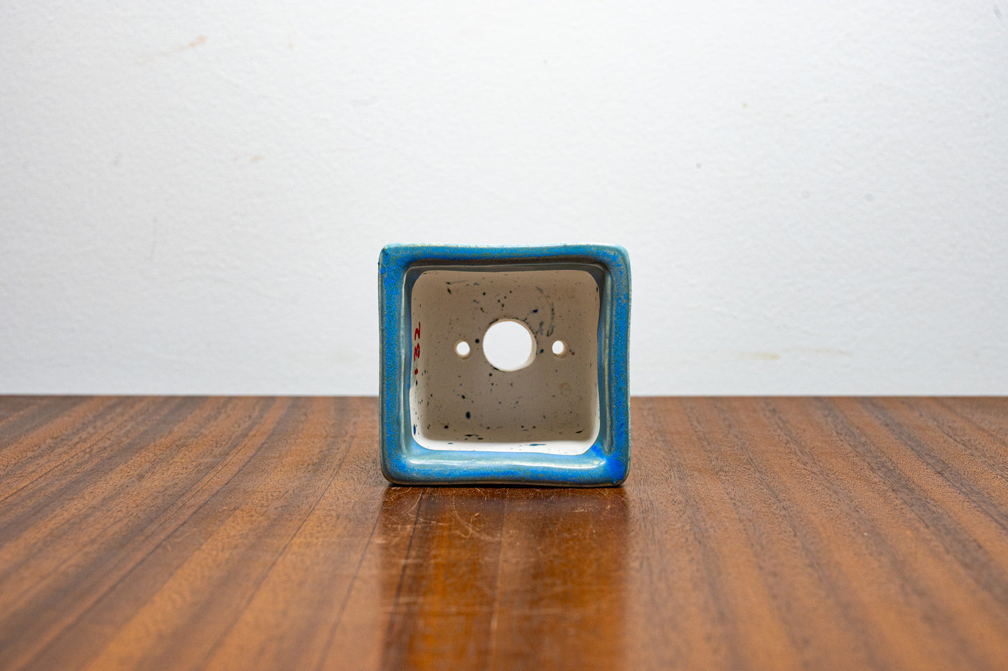 Symphony Blue White Stoneware Cascade Bonsai Cube Pot 7cm