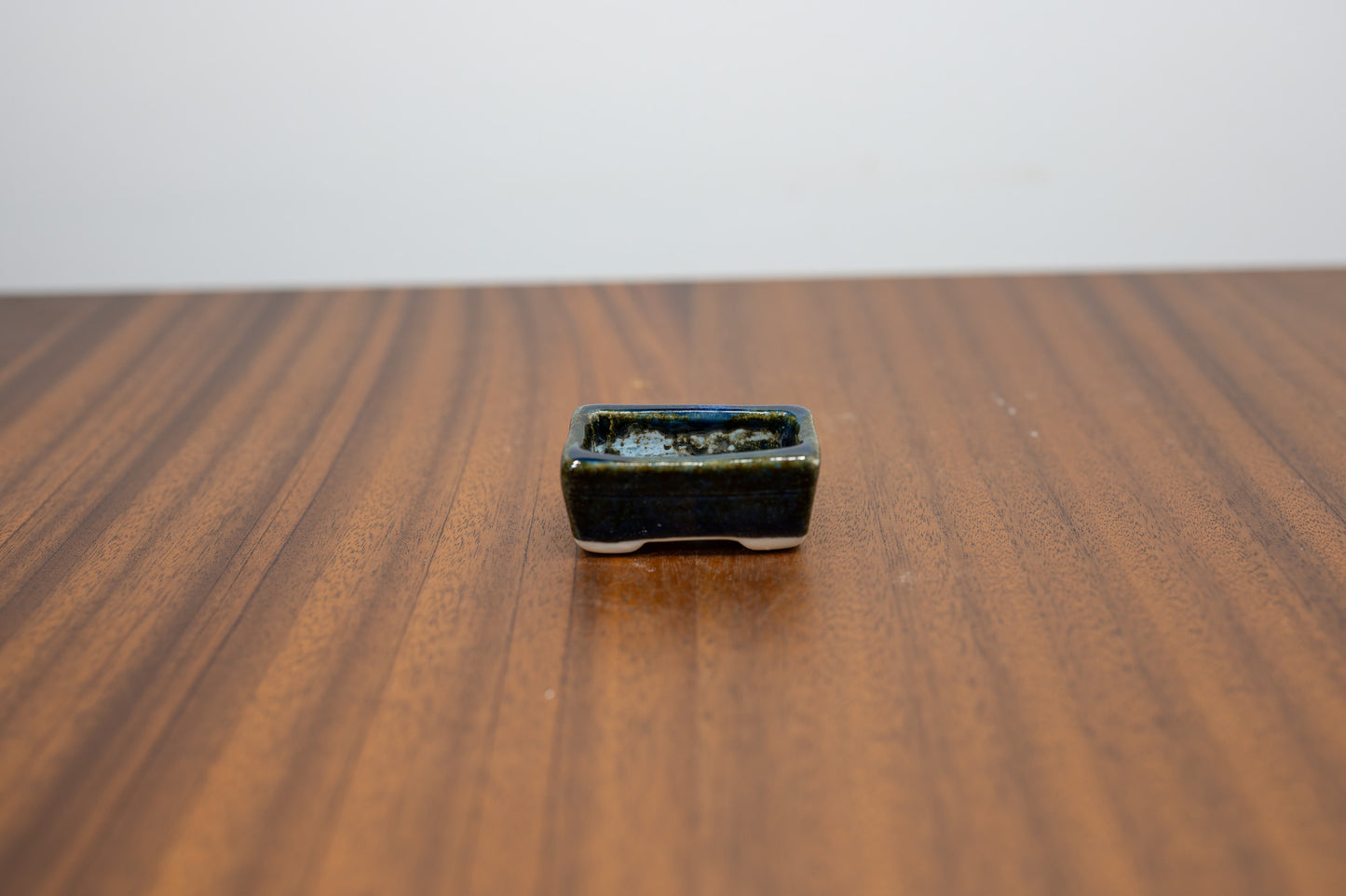 Dark Blue Opal WHITE Stoneware Bonsai Pot 4.5cm