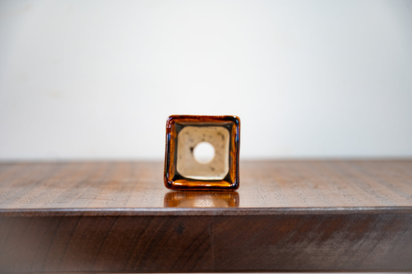 Dark Brown - White Stoneware Cascade Bonsai Pot 5cm