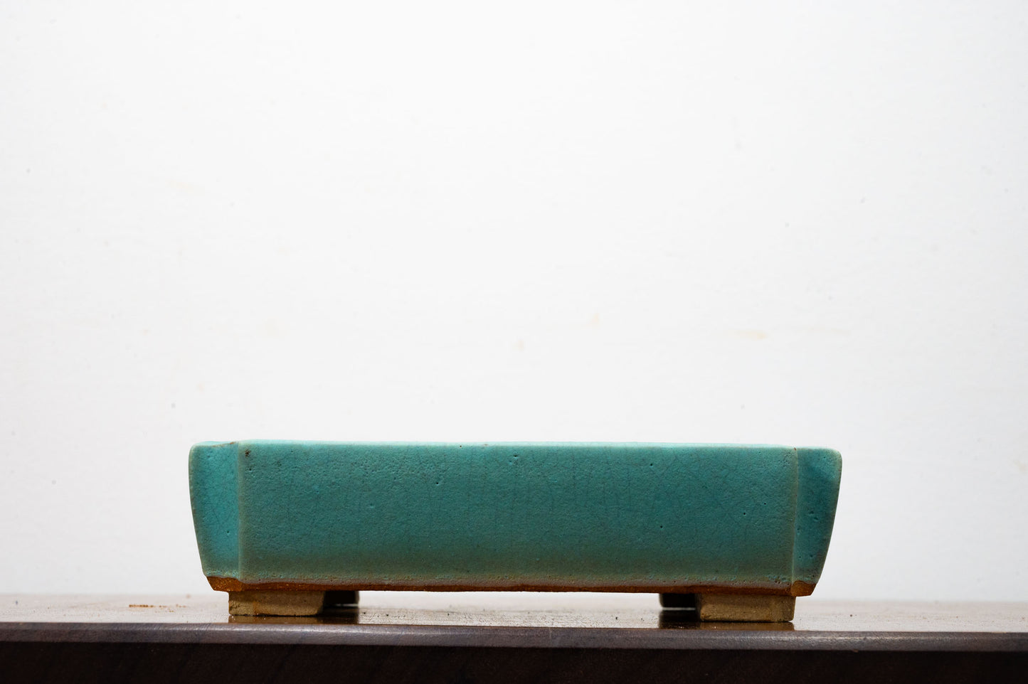 Light Green  Crackle Glaze Rectangular Ceramic Bonsai Dish 16cm