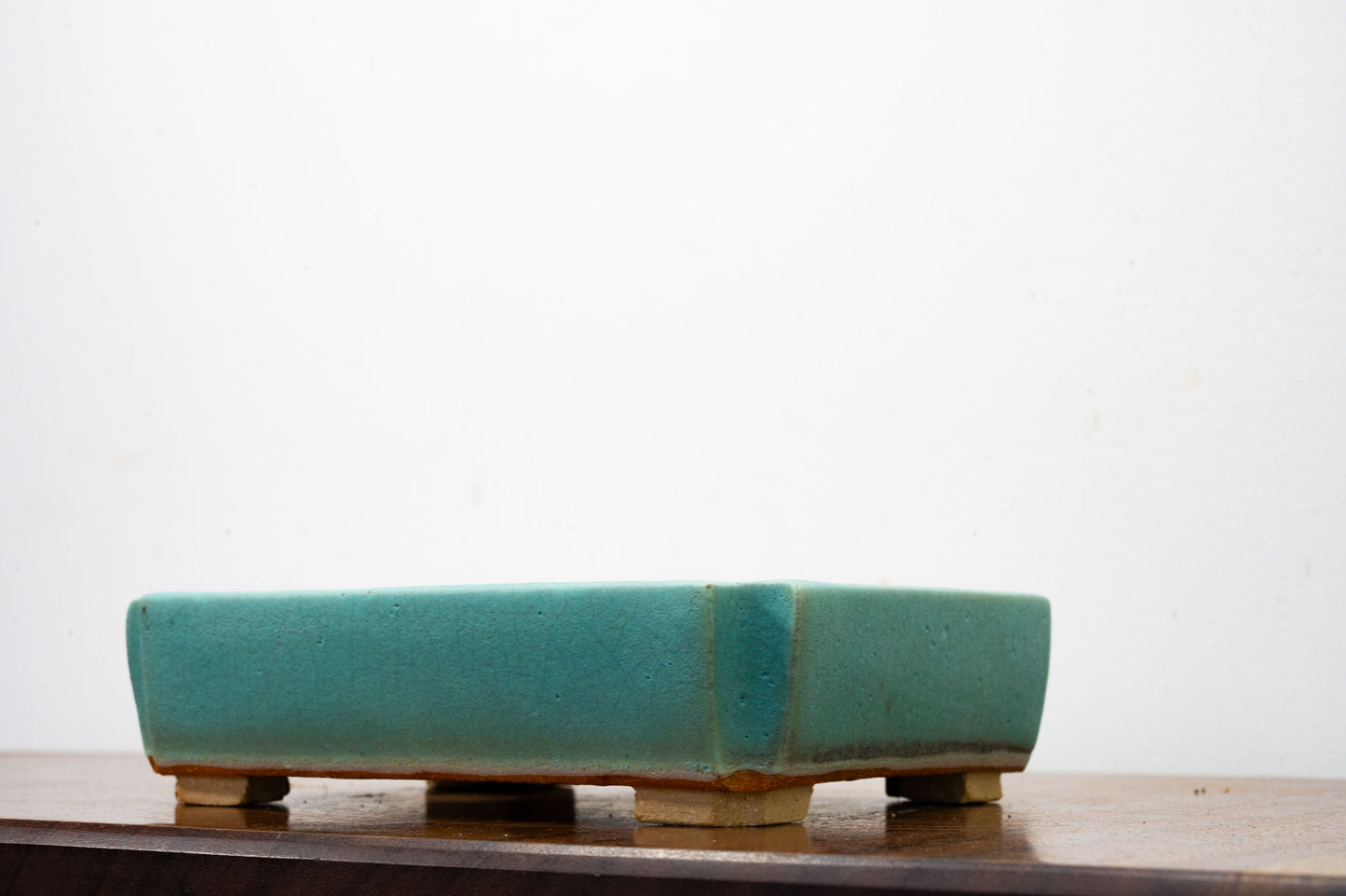 Light Green  Crackle Glaze Rectangular Ceramic Bonsai Dish 16cm