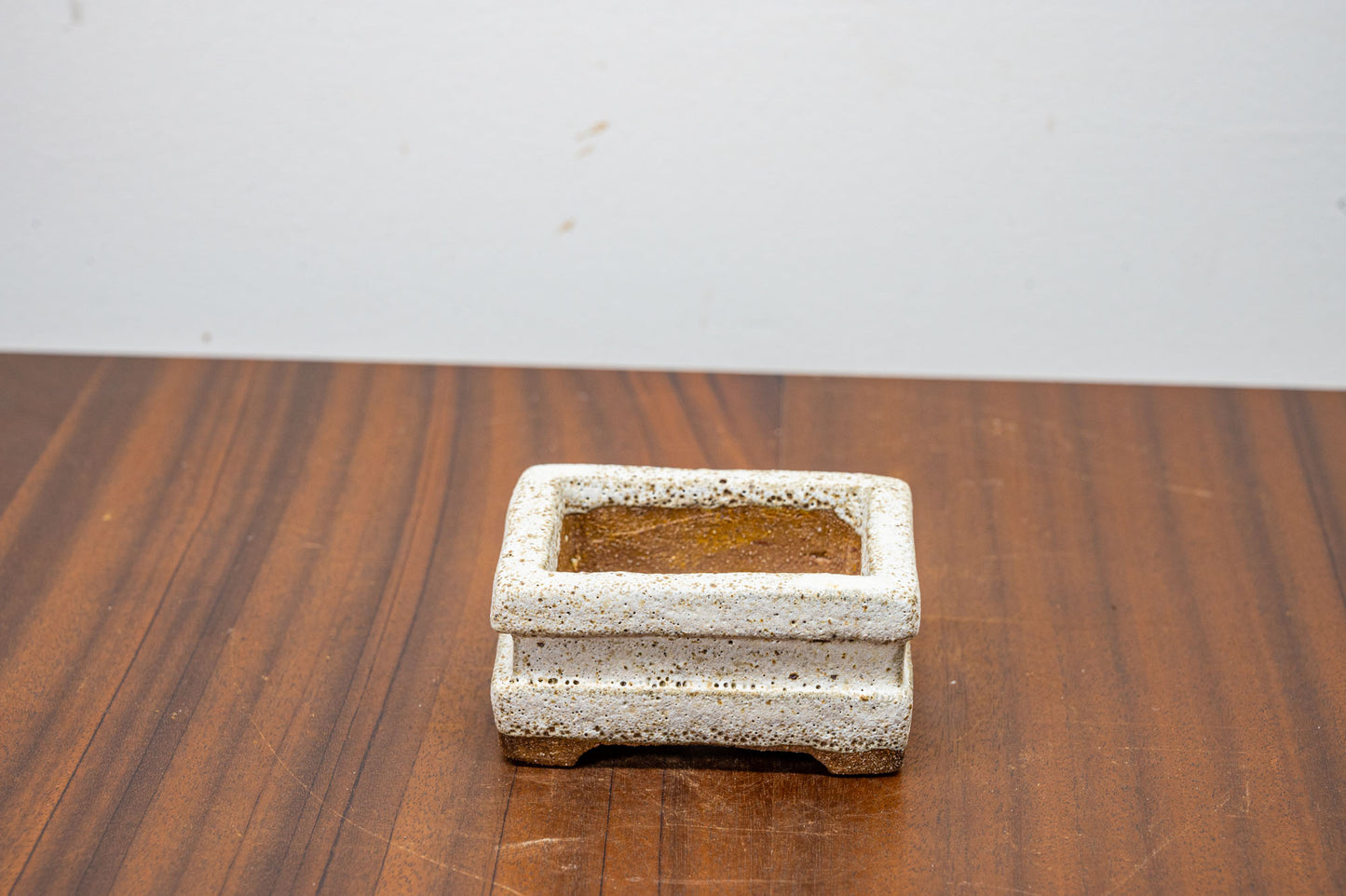 Textured Romantic Cream Ceramic 8cm Bonsai Vessel