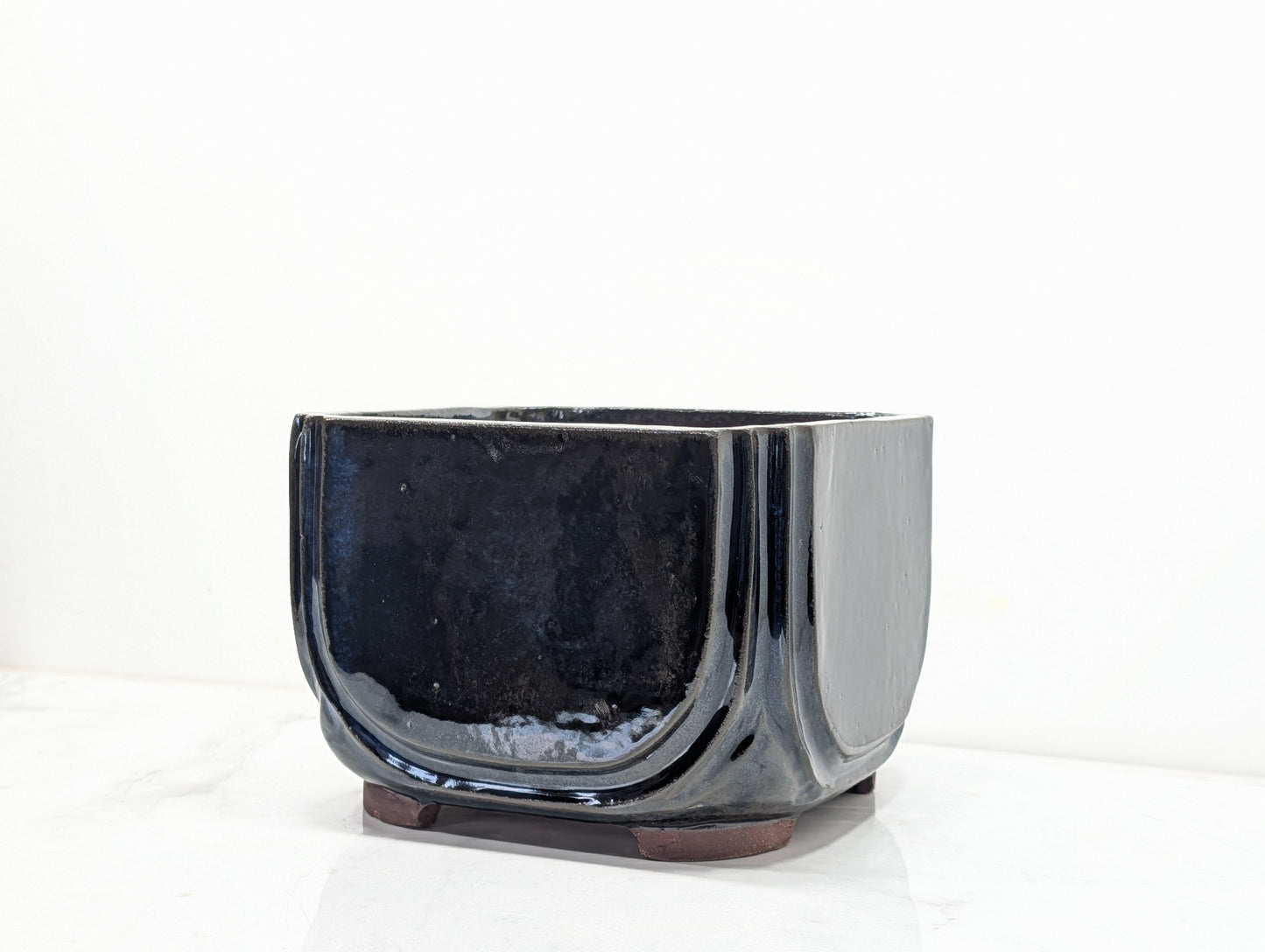 Dark Blue Opal DEEP Square 18cm Cascade Ceramic Pot
