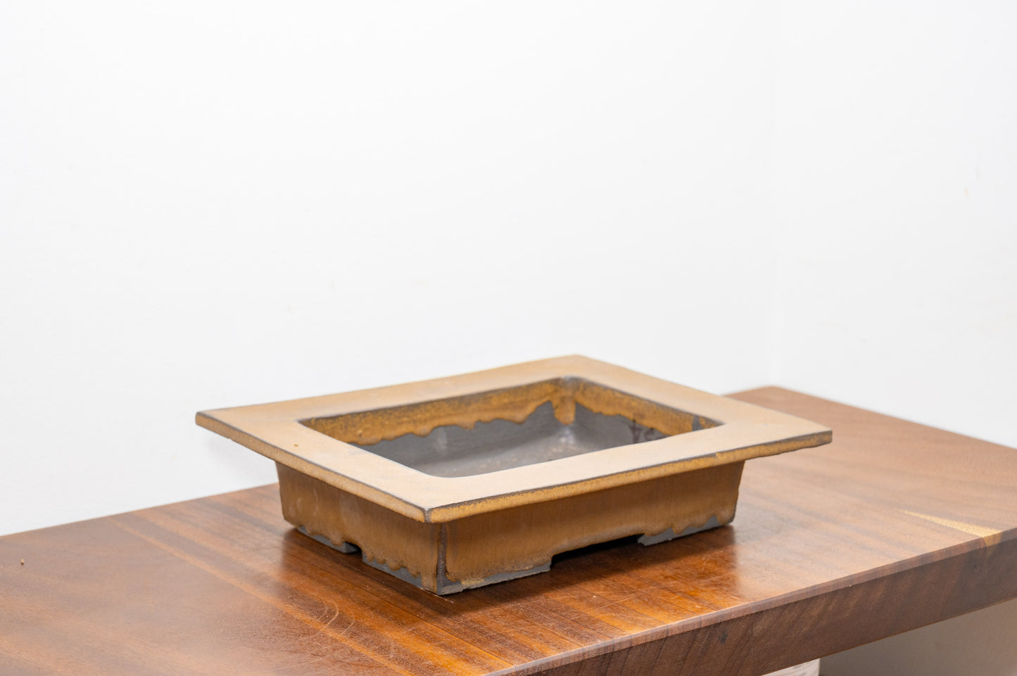 Venus Brown Shallow Rectangular Ceramic Bonsai 26cm Dish