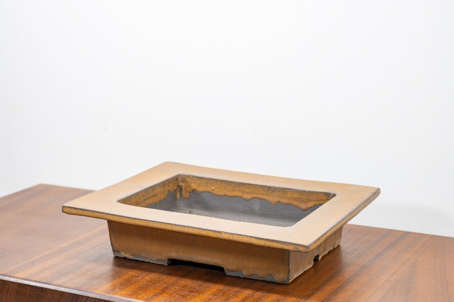 Venus Brown Shallow Rectangular Ceramic Bonsai 26cm Dish