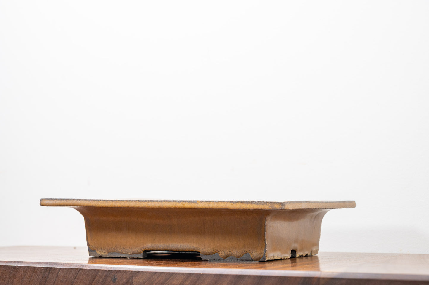 Venus Brown Shallow Rectangular Ceramic Bonsai 26cm Dish