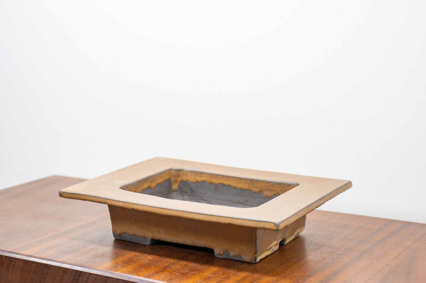 Venus Brown Shallow Rectangular Ceramic Bonsai 24cm Dish