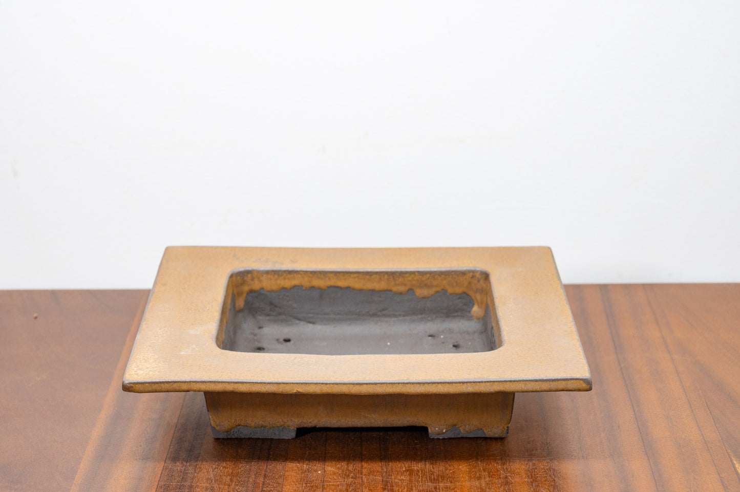 Venus Brown Shallow Rectangular Ceramic Bonsai 24cm Dish