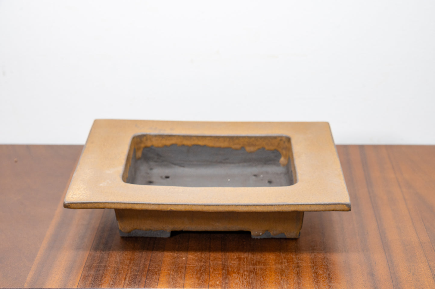 Venus Brown Shallow Rectangular Ceramic Bonsai 24cm Dish