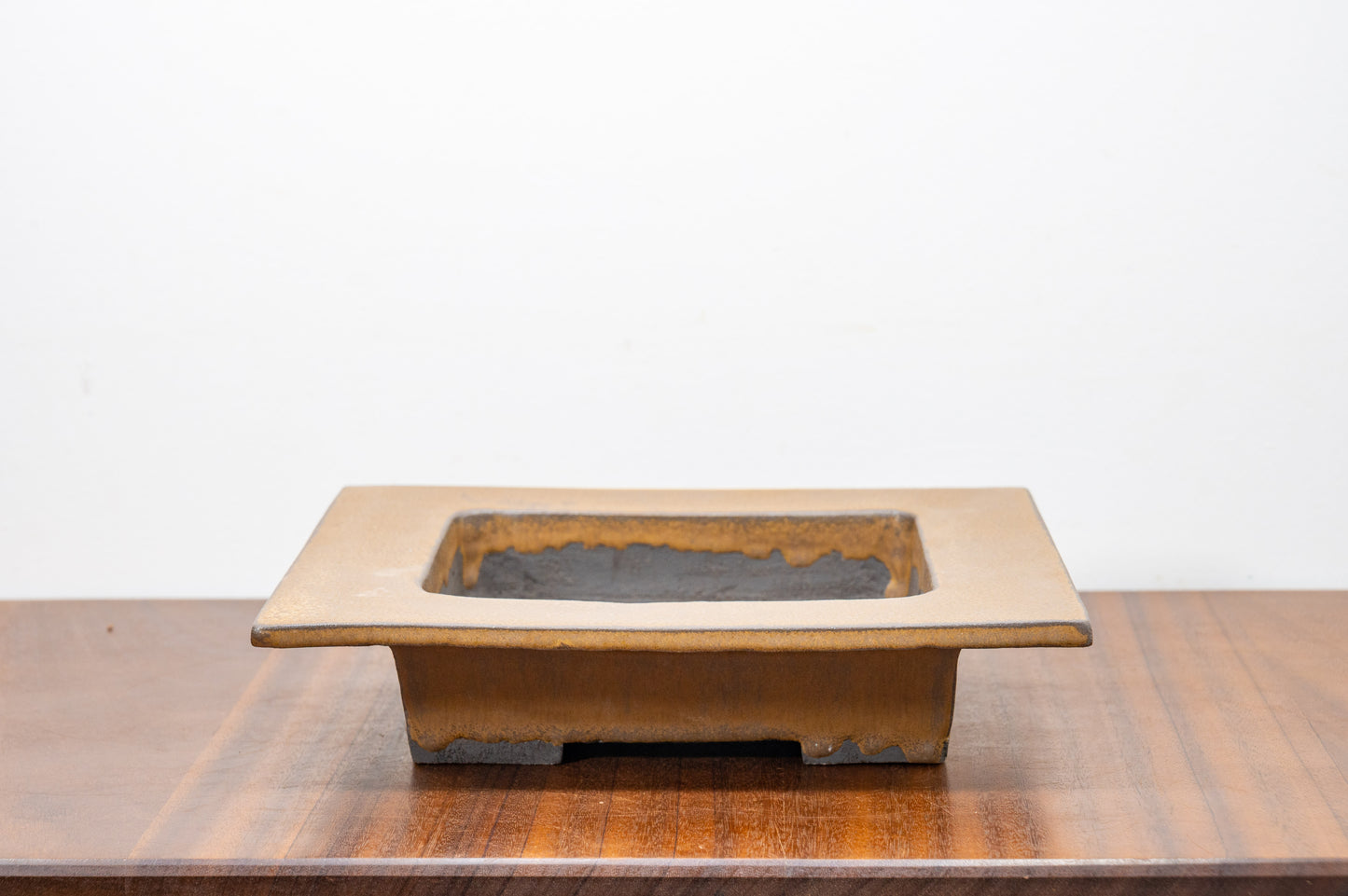 Venus Brown Shallow Rectangular Ceramic Bonsai 24cm Dish