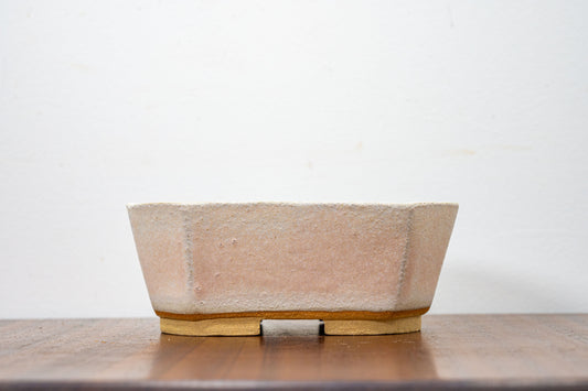 Romantic Cream Cut Cornered  Deep Rectangular Ceramic Bonsai Dish 15cm