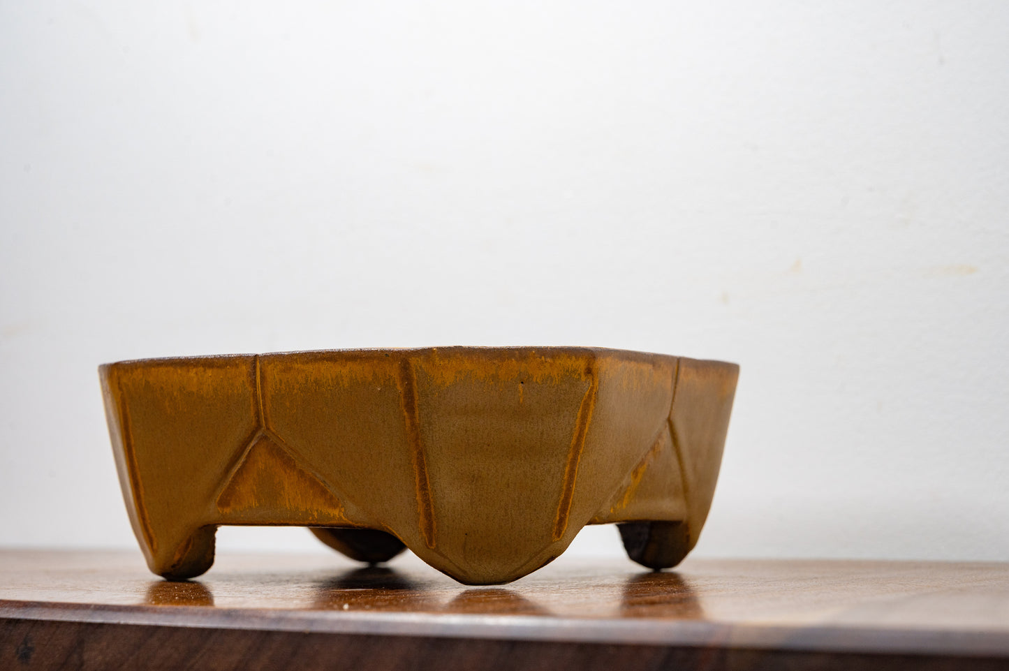 Venus Brown DEEP Square Ceramic Bonsai Dish 17cm