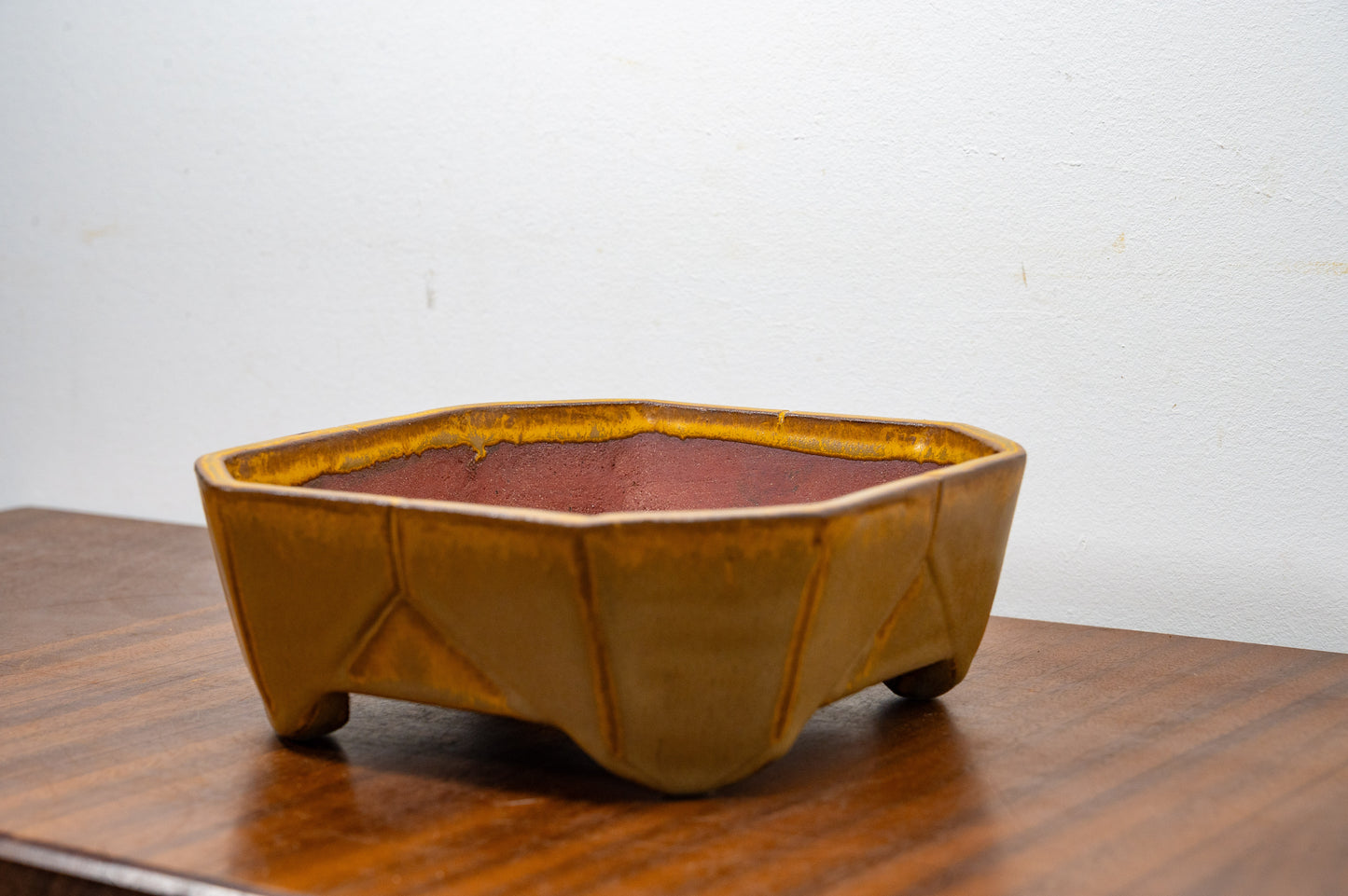 Venus Brown DEEP Square Ceramic Bonsai Dish 17cm