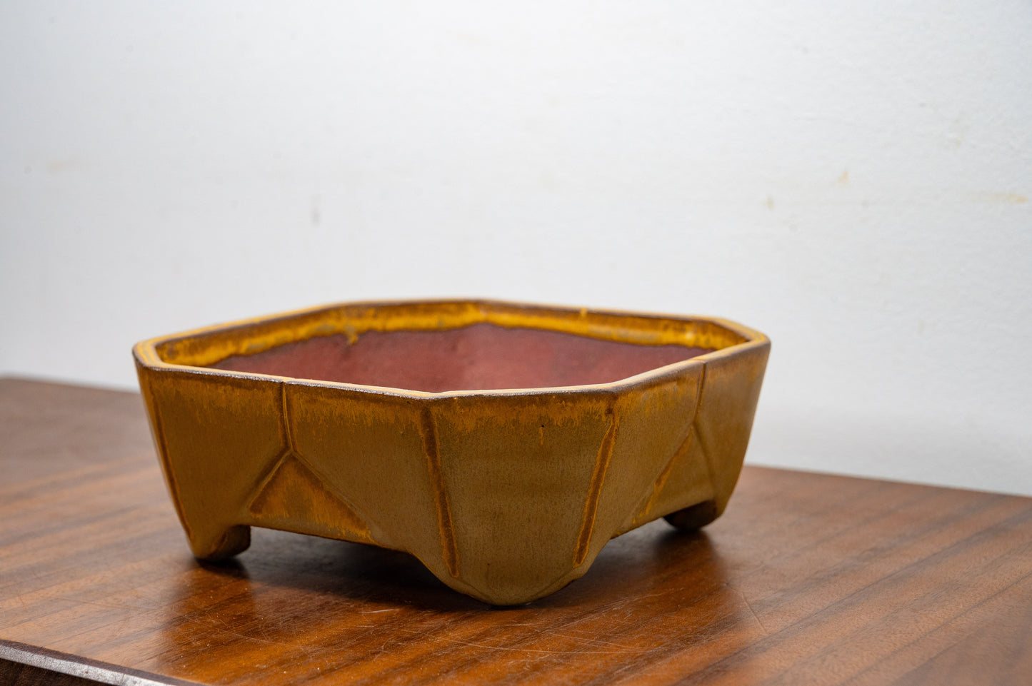 Venus Brown DEEP Square Ceramic Bonsai Dish 17cm