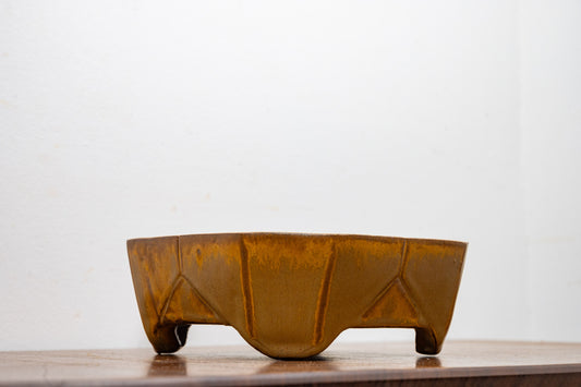 Venus Brown  DEEP Square Ceramic Bonsai Dish 17cm