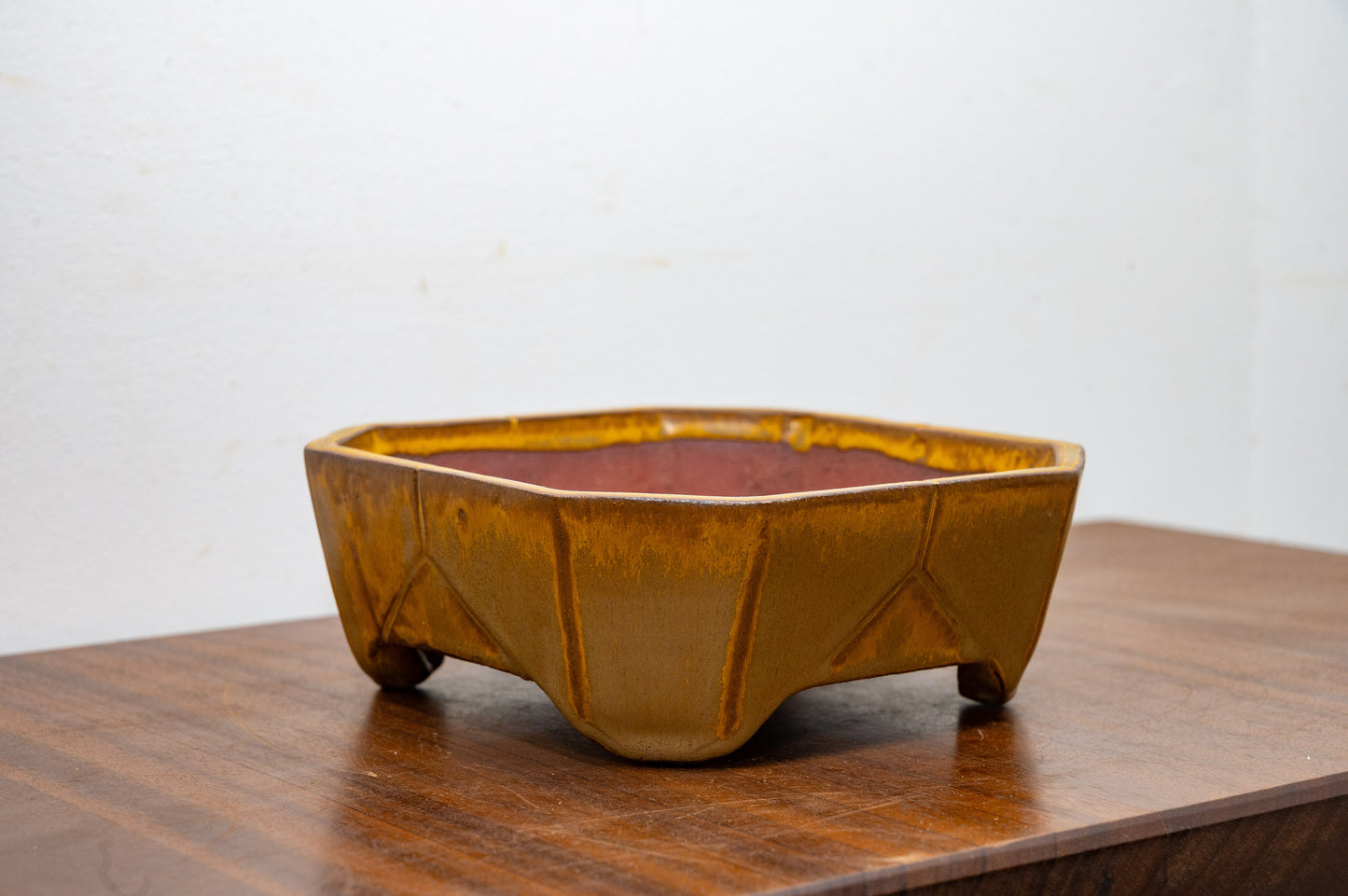 Venus Brown DEEP Square Ceramic Bonsai Dish 17cm