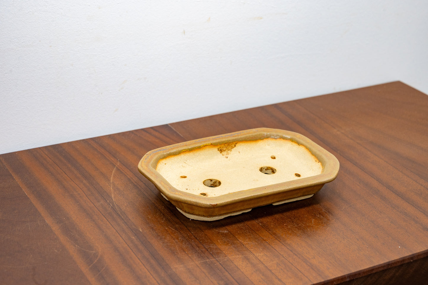 Venus Brown - Shallow Rectangular Ceramic Bonsai Pot 18cm