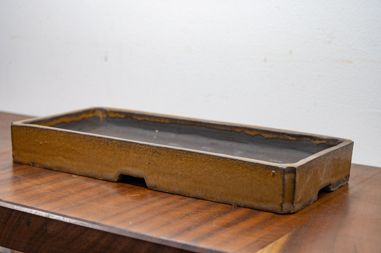 Venus Brown Shallow Rectangular Ceramic Bonsai 29cm Dish