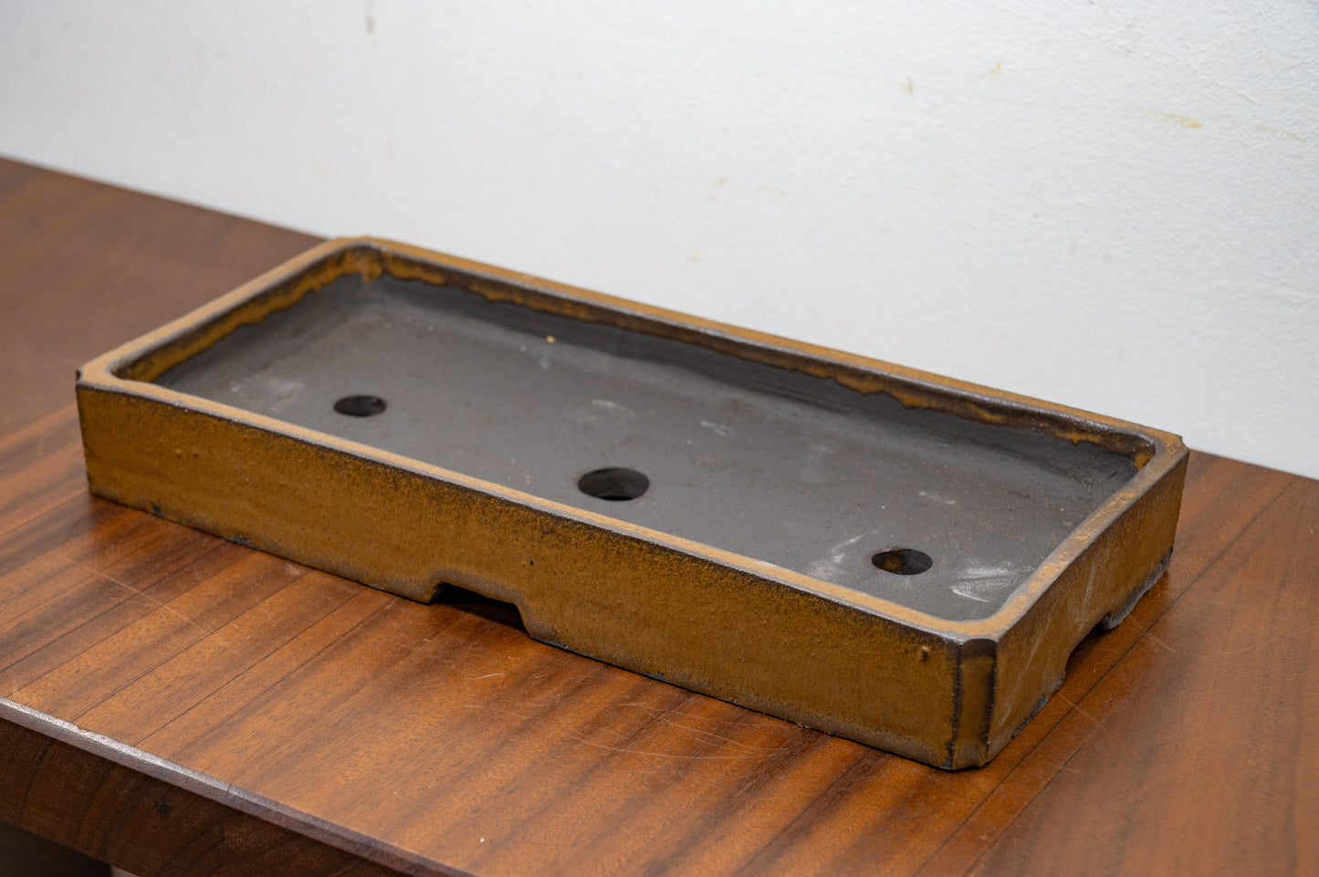 Venus Brown Shallow Rectangular Ceramic Bonsai 29cm Dish