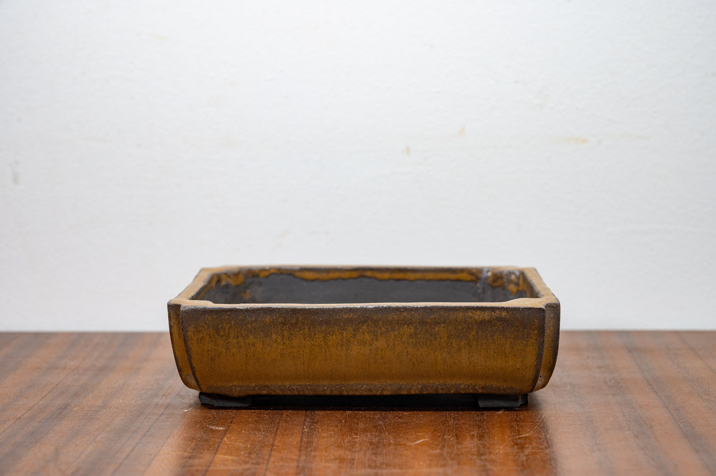 Venus Brown - Black Clay Rectangular Ceramic Bonsai Pot 16cm