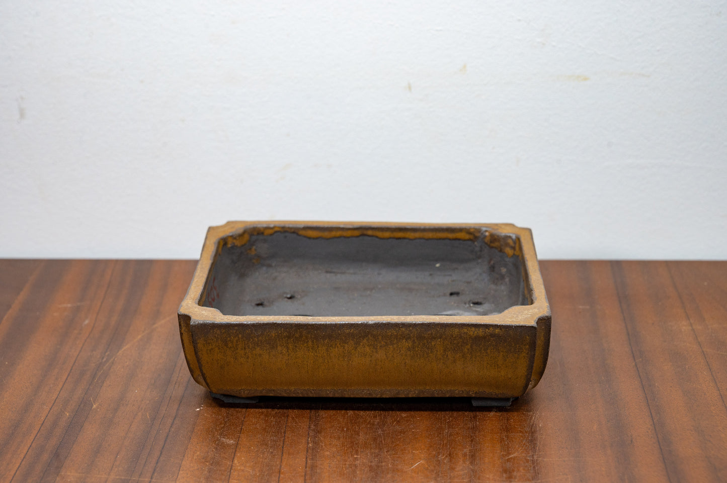 Venus Brown - Black Clay Rectangular Ceramic Bonsai Pot 16cm