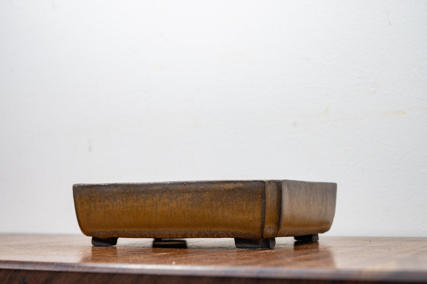 Venus Brown - Black Clay Rectangular Ceramic Bonsai Pot 16cm