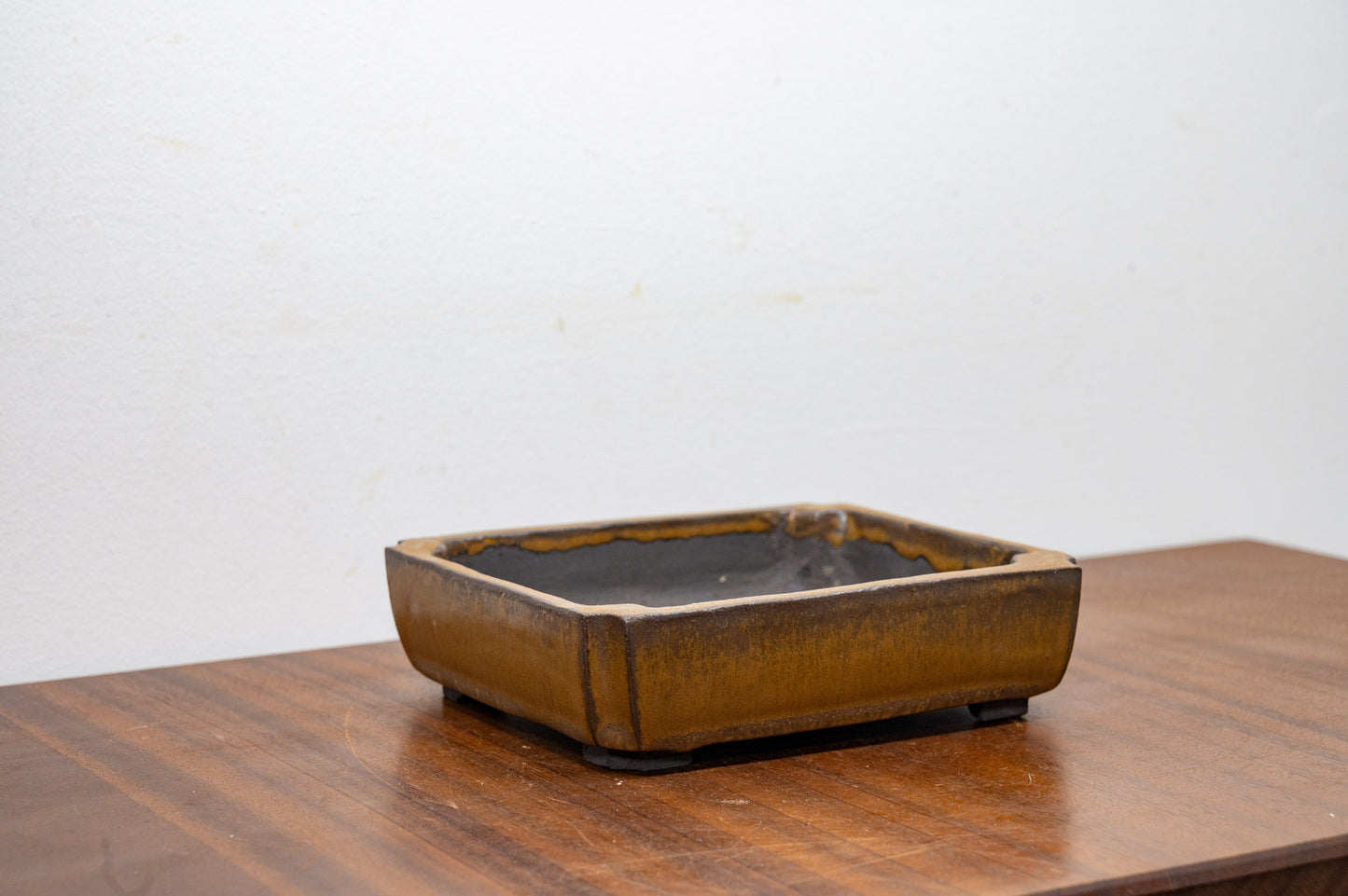 Venus Brown - Black Clay Rectangular Ceramic Bonsai Pot 16cm