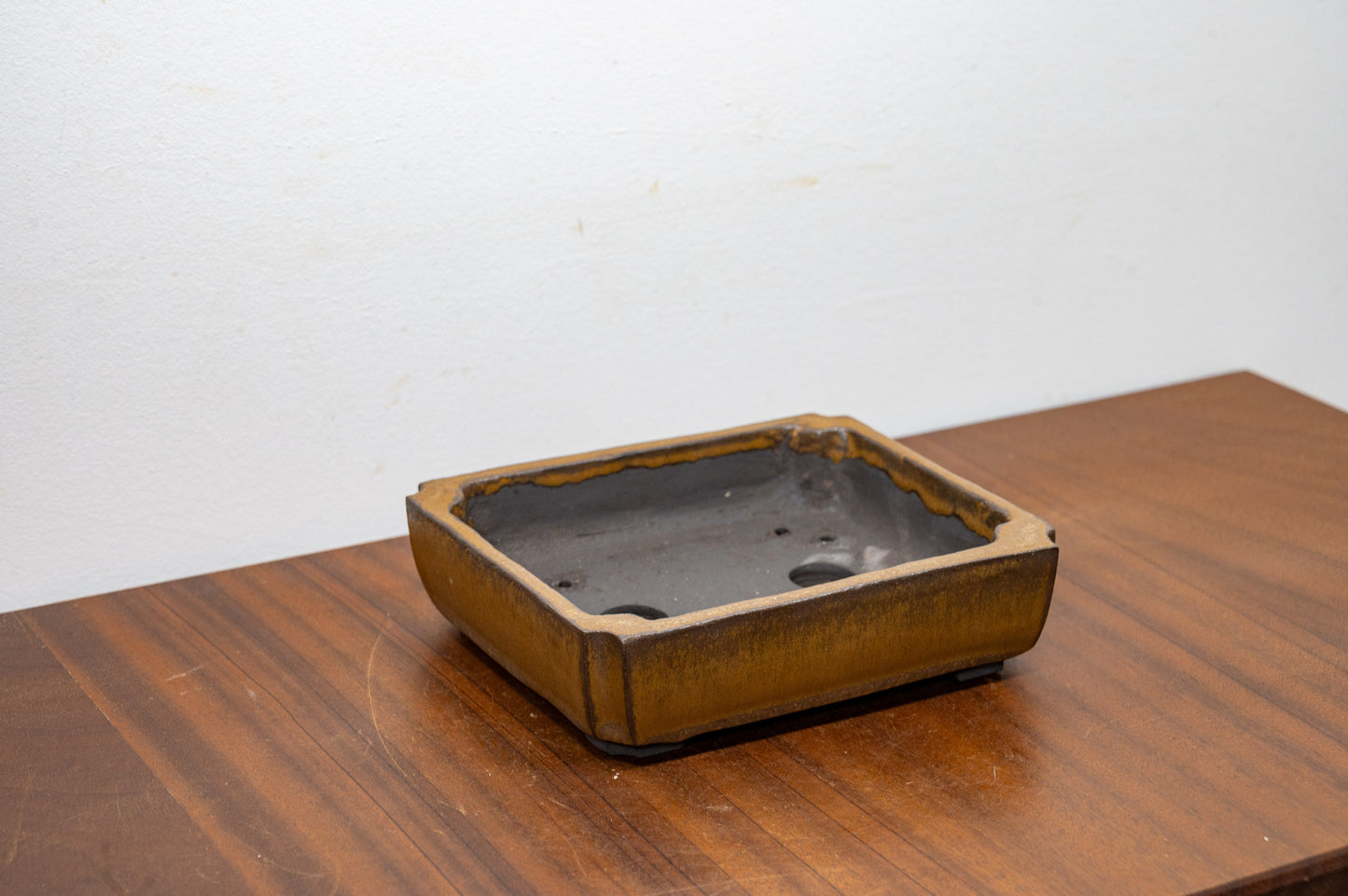 Venus Brown - Black Clay Rectangular Ceramic Bonsai Pot 16cm