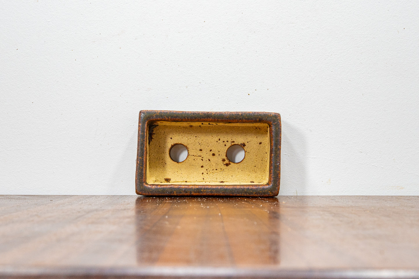 Ember Brown Hand Carved Ceramic Bonsai  Pot 12cm