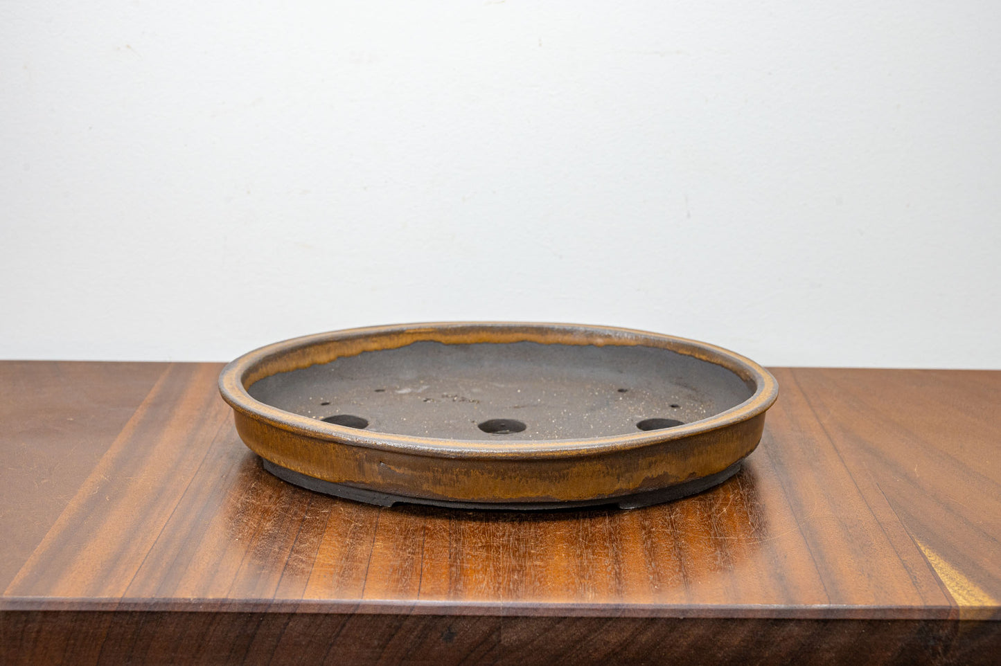 In Black Clay -  Textured Venus Brown Ceramic 26cm Oval Dish
