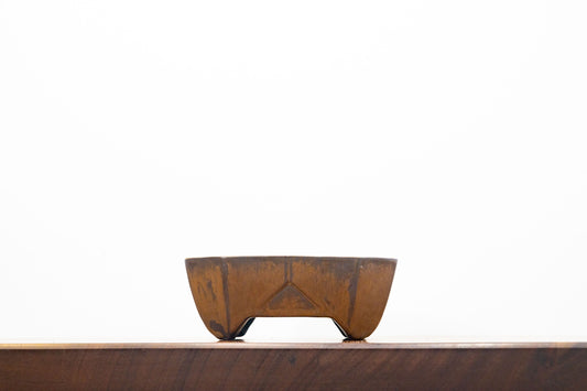 Venus Brown  DEEP Square Ceramic Bonsai Dish 17cm