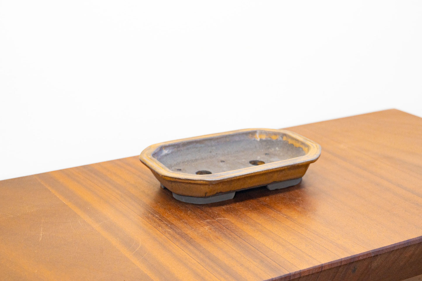Venus Brown Rectangular Ceramic Bonsai Pot 18cm