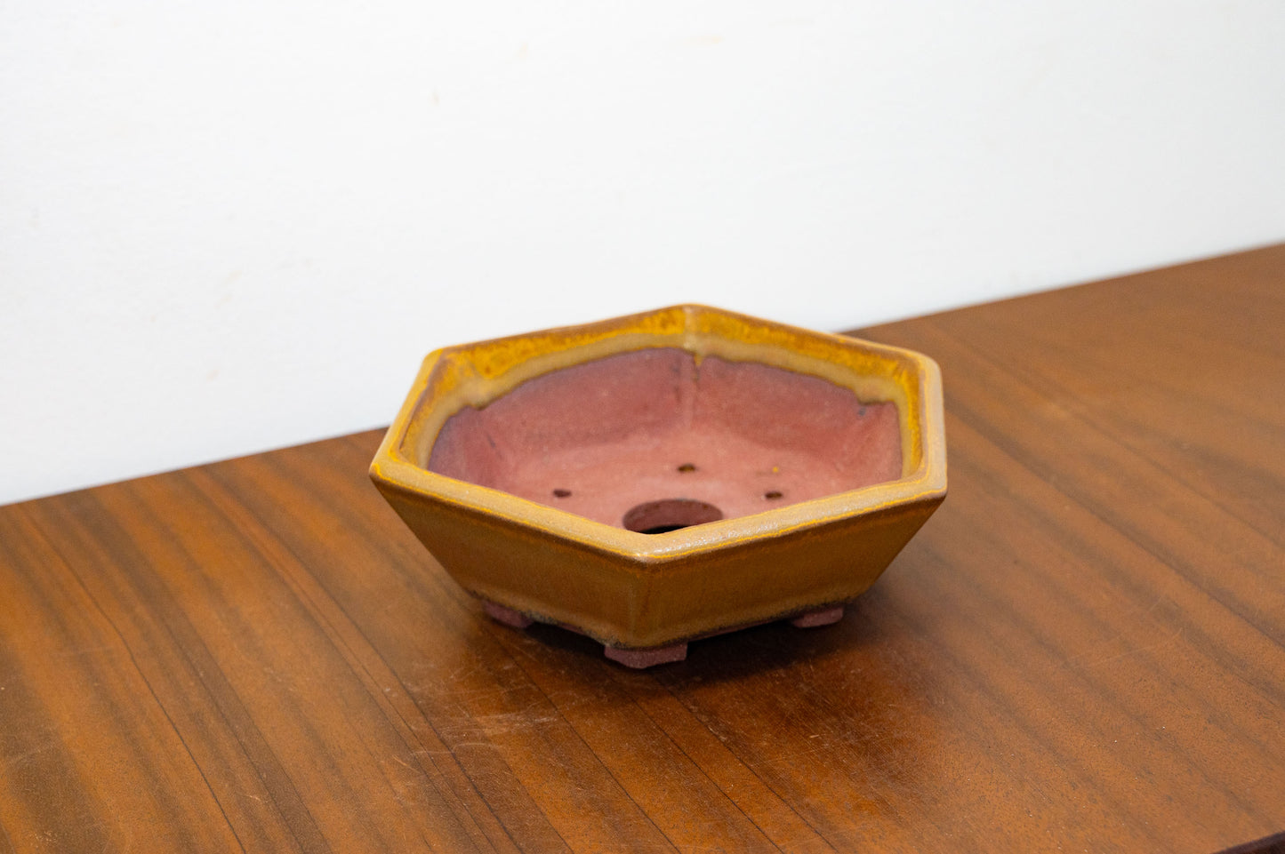 Venus Brown - DEEP Hexagon Bonsai Dish 16cm